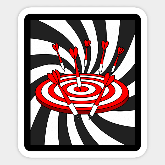 Dartboard Dart Player With Darts Arrows Sticker by flofin